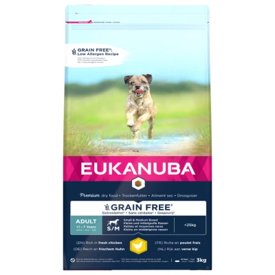 Afbeelding van Eukanuba Adult Small Medium Grain Free Kip Hondenvoer 3 kg