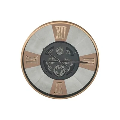 Afbeelding van Muurklok Home ESPRIT Zwart Gouden Metaal Kristal Vintage 80 x 9,5 cm