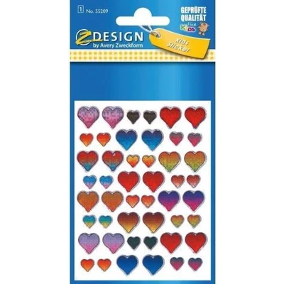 Afbeelding van Avery Stickervel Hartjes Junior 7,6 X 12 Cm Papier 48 delig