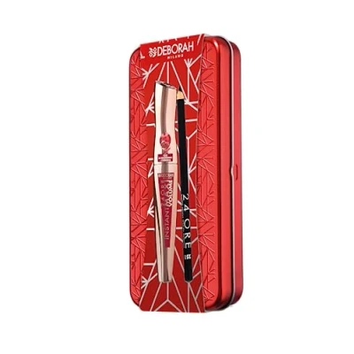 Afbeelding van Deborah Milano Cadeauset voor dames, tinnen oogmake up, met instant mascara volume granaatappelolie en potlood 24 uur 251 zwart, nr. 4