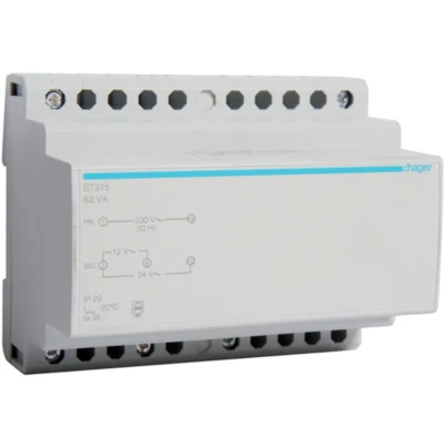 Afbeelding van Hager ST315 Veiligheidstransformator 12 V, 24 V 5.25 A
