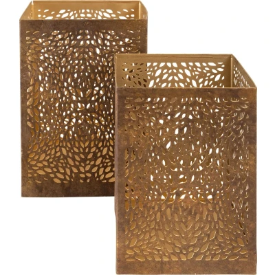 Afbeelding van Lantaarn Spot brown antique Set van 2 stuks