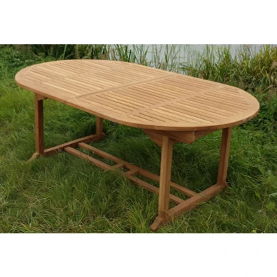 Afbeelding van Livingfurn Table Oval Extension Uitschuifbaar 180 240 cm Teakhout