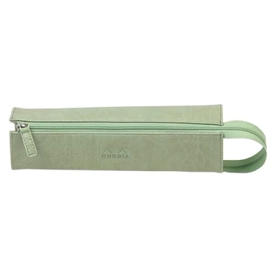 Afbeelding van RHODIA 319032C Rhodiarama Celadon pennenetui 23 x 5 cm platte opening voor gebruik als kunstleer opslag van pennen, potloden, viltstiften, kleine benodigdheden