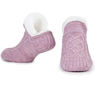 Afbeelding van CityComfort Pantoffels voor dames, antislip, gevoerd met fleece, Lila.