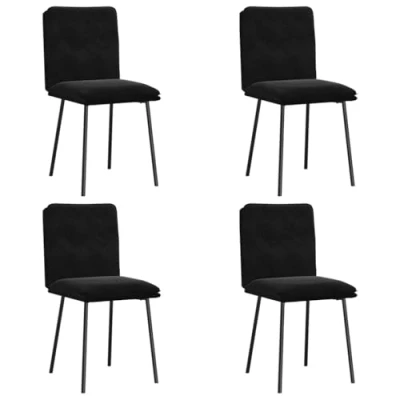 Afbeelding van vidaXL Eetkamerstoelen 4 st fluweel zwart