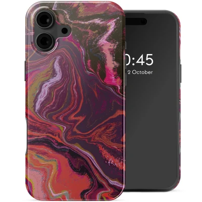 Afbeelding van Selencia Hoesje Geschikt voor iPhone 16 Vivid Backcover MagSafe Marble Purple
