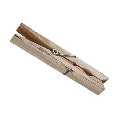 Afbeelding van 24x Stuks wasknijpers naturel 9 cm van hout Was ophangen knijpers