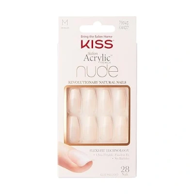 Afbeelding van Kiss Plaknagels Acrylic French Nude Nails Kunstnagels Zelfklevende Nepnagels Leilani