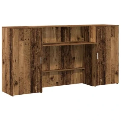 Afbeelding van vidaXL Receptiebalie 200x50x103,5 cm bewerkt hout oud houtkleurig