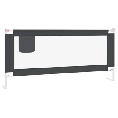 Afbeelding van vidaXL Veiligheidshekje voor kinderbed, donkergrijs, 200 x 25 cm, stof