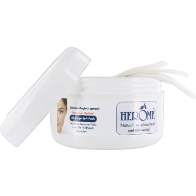 Afbeelding van Herome Eye Care &amp; Face Make Up Remover pads Oog en Gezichtsreiniging Effectieve Reiniging met Kamille 30