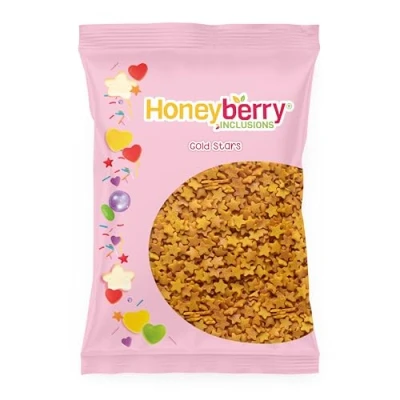 Image de Vermicelles Pâtisserie Naturels et Comestibles 55g Décorations Colorées pour Gâteaux, Cupcakes, Biscuits, Glaces Desserts Sprinkles Sucrés Fabriqués dans l’UE (Étoiles Dorées)