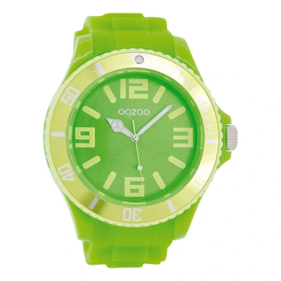 Afbeelding van OOZOO Timepieces fluo groene horloge met rubber band C5834