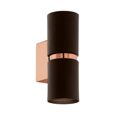 Afbeelding van EGLO Passa Wandlamp 2 Lichts Bruin, Koper