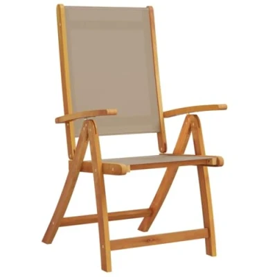 Afbeelding van vidaXL Tuinstoelen inklapbaar 6 st massief acaciahout en textileen
