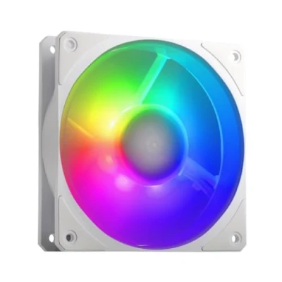 Afbeelding van Cooler Master Mobius Radiatorventilator 120P ARGB White Edition ringblad ontwerp (PWM), dynamisch luslagersysteem (max. 75,2 CFM, 3,63 mmH2O, 30 dBA), afgeschuind frame