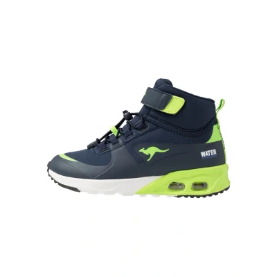 Afbeelding van Kangaroos KX Hydro Sneakers hoog voor kinderen, Maat: 28, Dark navy/lime Kunststof/ textiel