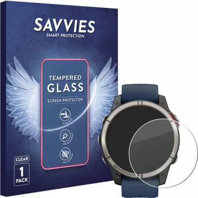 Afbeelding van Savvies Panzerglas Displayschutz 9H Schutzglas Glas Klar Transparent, Smartwatch beschermfolie, Transparant