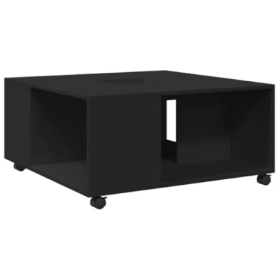Afbeelding van vidaXL Salontafel 80x80x40 cm bewerkt hout zwart