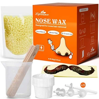 Image de Lifestance Nose Wax Kit for Men Waxing with 80g Safe Wax, Fast, Painless (15 20 Times Use)