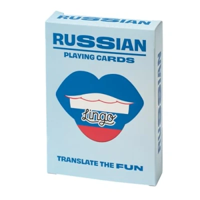 Afbeelding van Lingo Russische speelkaarten playingcards talen Leren Rusian jong en oud woordenschat Leer op een leuke gemakkelijke manier 52 essentiële vertalingen reizen spelen