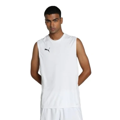 Afbeelding van Puma Teamgoal Sleeveless Top, Heren, Maat: Medium, White/black/feather gray