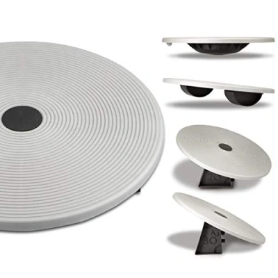 Afbeelding van Ultrasport anti slip balansbord Voor evenwichtstraining Balance Board Balanstrainer Wiebelbord beginners en professionals Diameter 37cm Grijs