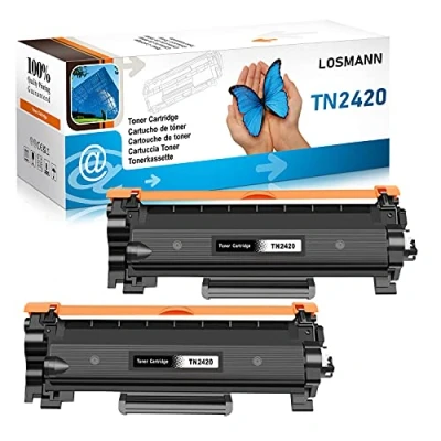 Afbeelding van LOSMANN 2x toner compatibel met chip voor Brother TN 2420 2410 TN2420 HL L2350DW L2357 L2357DW L2370 L2370DN L2375 L2375DW MFC L2710 L2710DN L2710DW L2730