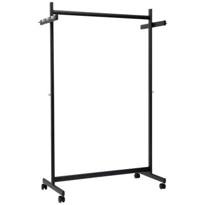 Afbeelding van Maul Kledingrek Samba Mobiel, Ft 115 X 173 51 Cm, Max. 40 Kg, Met 8 Haken, Zwart Ral9004 Kapstok