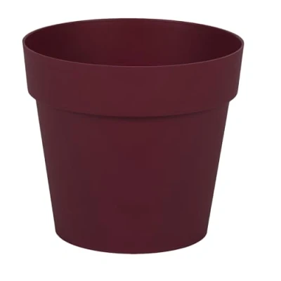 Image de EDA Pot de Fleur Rond Toscane Ø 15 cm Volume 1,6 L 15,3 x H.13,7 Rouge Bourgogne