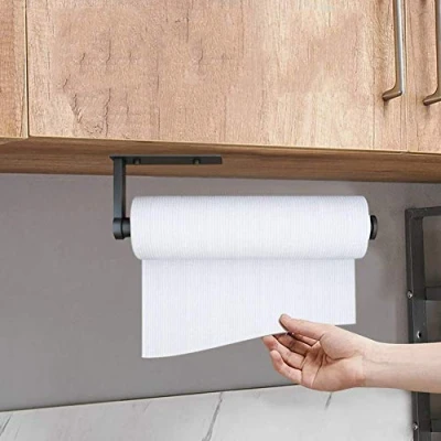 Afbeelding van Keukenrolhouder, Keukenpapierhouder zonder boren, Papierrolhouder wandmontage, Wandrolhouder papierrolhouder, Aluminium (B 28cm)