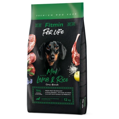 Afbeelding van 12kg Fitmin Dog For Life Mini, lam en rijst droog hondenvoer