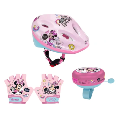 Afbeelding van Minnie Mouse Fiets accessoires ; Handschoentjes, Helm en Bel 8721122786505