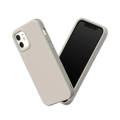 Afbeelding van RHINOSHIELD Hoesje compatibel met [iPhone 12 mini] SolidSuit dunne hoes schokabsorberende technologie en premium matte afwerking schelpbeige