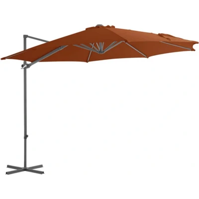 Afbeelding van Zweefparasol met stalen paal 300 cm terracottakleurig