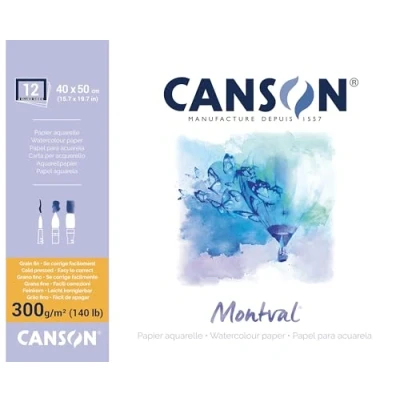 Afbeelding van CANSON aquarelblok &#039;Montval&#039;, DIN A3, 12 vellen