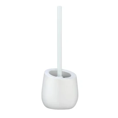 Afbeelding van WENKO toiletborstel Badi wit keramiek Toiletborstelhouder met siliconen haren en randborstel, keramiek, 13,5 x 38 cm,