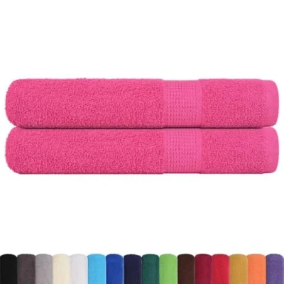 Afbeelding van vidaXL Handdoeken 2 st 100x200 cm 360 g/m² 100% katoen roze