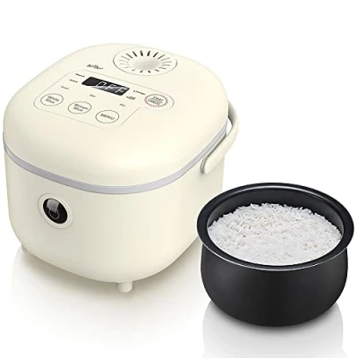 Image de Bear cuiseur à riz 3,5 tasses (non cuit) avec vapeur, Multifonctionnel 350W Electric Mini Rice Cooker，6 fonctions de cuisson du pour 2 4 personnes