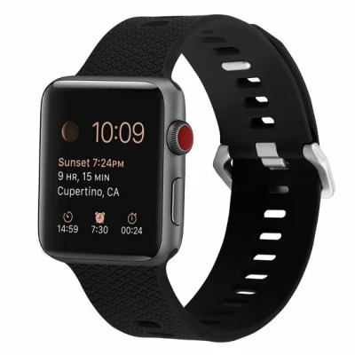 Afbeelding van Apple Watch Siliconen bandje met motief Zwart Geschikt voor 38mm / 40mm 41mm