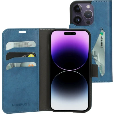 Afbeelding van Mobiparts Classic Wallet Case Apple iPhone 14 Pro Steel Blue