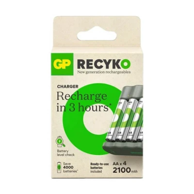 Image de GP Batteries Chargeur De Piles Usb + 4 Aa 2100 Mah Rechargeables (gpb421/210aahce 2b4)