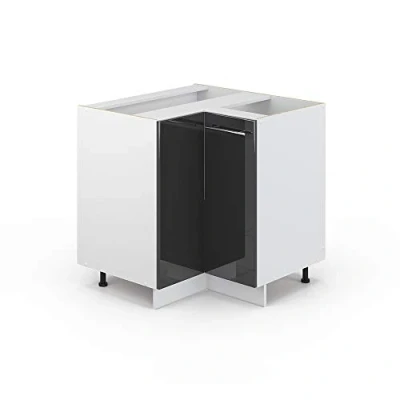 Afbeelding van Vicco Hoekkast Fame Line, Antraciet Hoogglans/Wit, 80.5 cm zonder werkblad
