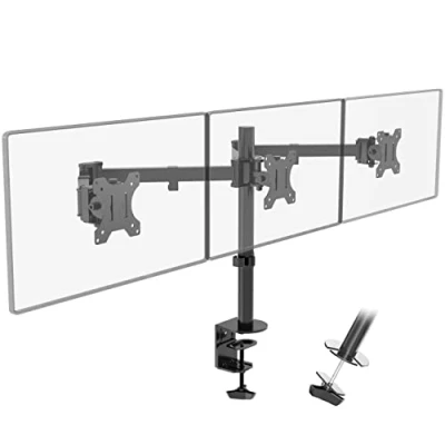 Afbeelding van PUTORSEN Desktophouder voor pc, monitor 3 lcd led schermen van 13 27 inch uitgerust met klem, maximale belasting 7 kg per