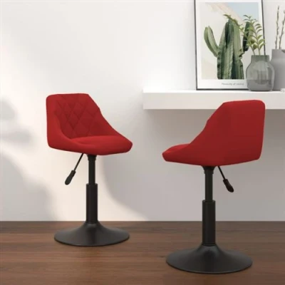 Image de vidaXL Chaises pivotantes à manger lot de 2 bordeaux velours335333