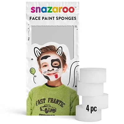 Image de Snazaroo Éponges Circulaires Haute Densité à Pores Fins Pour Peinture Le Visage et Corps Lot de 4 Facile Utiliser Nettoyer