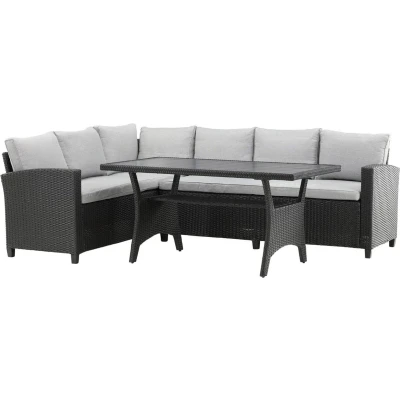 Afbeelding van Brentwood loungeset 2 delen grijs,zwart.