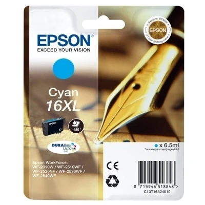 Image de Cartouche d&#039;encre T1632 XL Cyan Stylo Plume (C13T16324012)