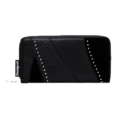 Afbeelding van Desigual Lange PU portemonnee voor dames, zwart, accessoires, zwart., accessoires